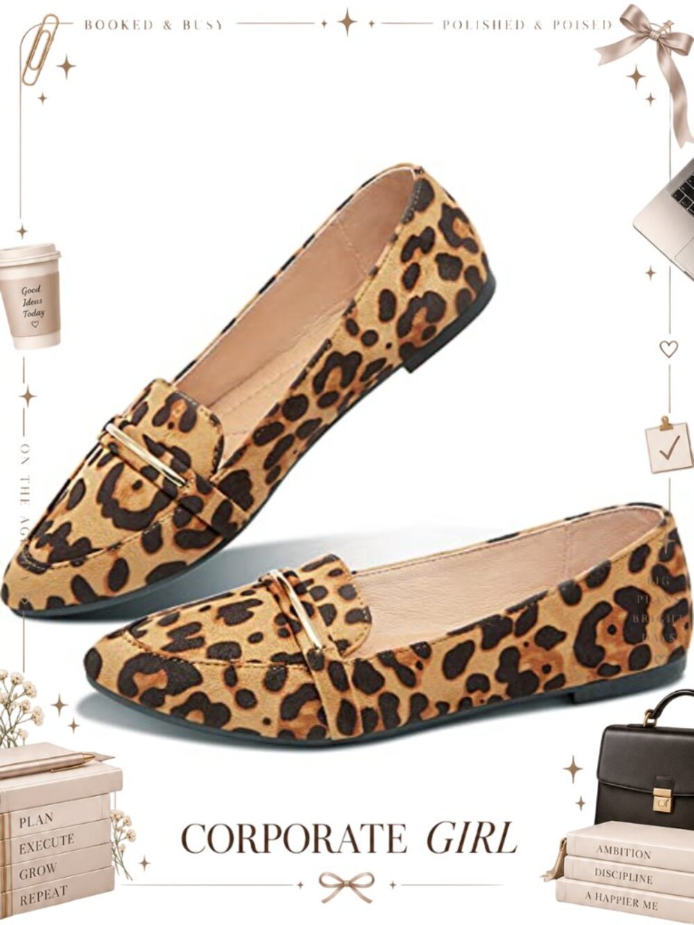 Pointy Toe Loafer Flat Faux Suede Work Penny Slip On Ballet Flat